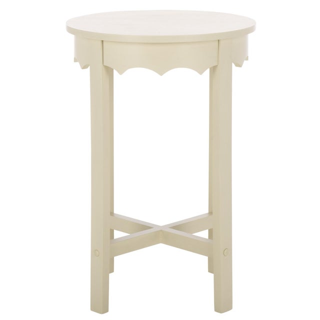 Beige Seraphina Round Accent Table in Sand For Sale - Image 8 of 8