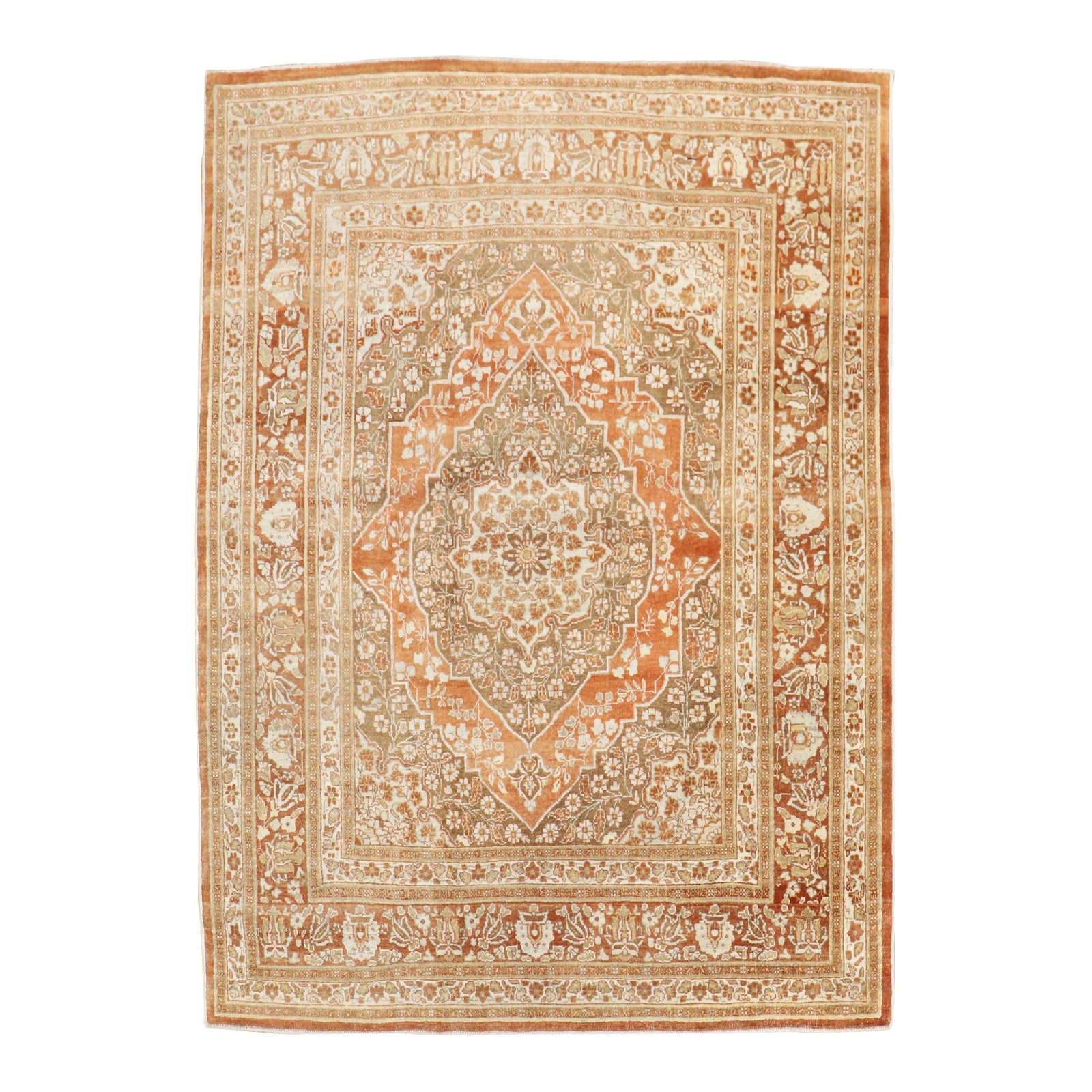 Antique Classic Connoisseur Persian Tabriz Rug | Chairish