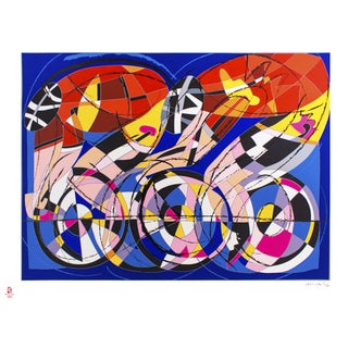 Ugo Nespolo 1, Cyclists, 2008, Silkscreen Print For Sale