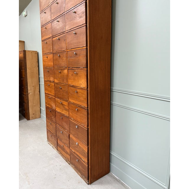 1950s Large Oak Notarys Cabinet with Drop-Leaf Doors, 1950s For Sale - Image 5 of 10