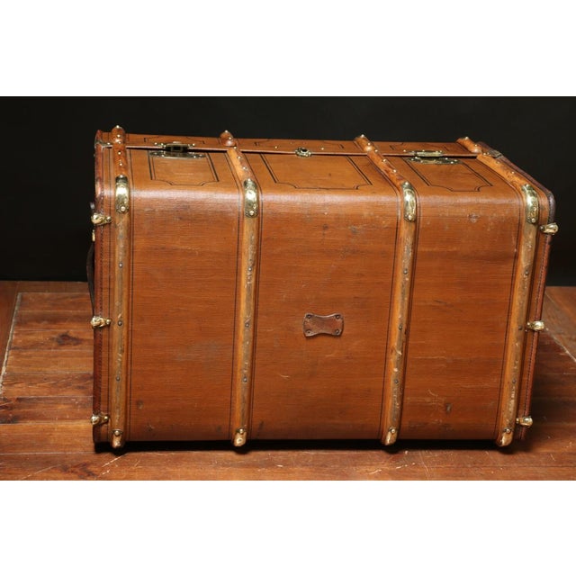 Curved Mail Trunk with Key, 1920s For Sale - Image 9 of 11