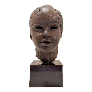 Signed Larry Mohr Bronze Bust on Marble Plinth