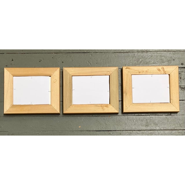 Contemporary 3 Original Abstract Ink Paintings Gold Frames-Set of 3 For Sale - Image 4 of 5