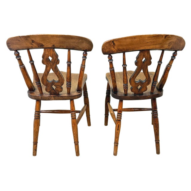 Wood Mid-19th Century Farmhouse Kitchen Windsor Dining Chairs, 1860, Set of 6 For Sale - Image 7 of 16
