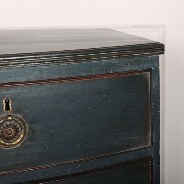 English Painted Bow Front Chest of Drawers For Sale - Image 6 of 11