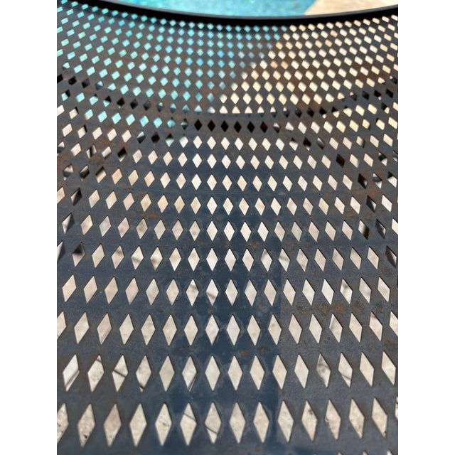 Vintage Spanish Revival Arthur Umanoff Style Granada Wrought Iron Garden Stool / Vanity Seat For Sale - Image 11 of 12