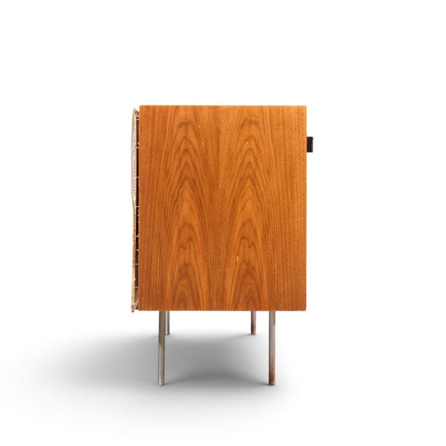 Knoll Florence Knoll for Knoll Model 116 Mid Century Walnut and Cane Sliding Door Credenza For Sale - Image 4 of 10
