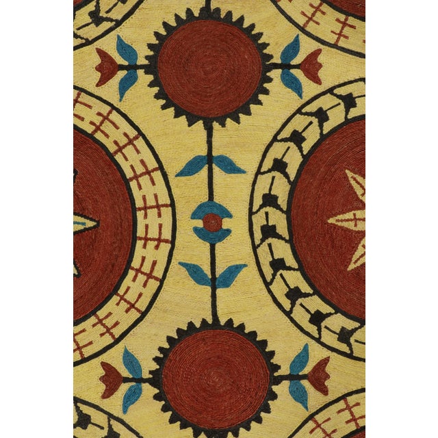 Textile Modern Classics Brick Red & Gold Abaca Suzani Rug by Rug & Kilim, India For Sale - Image 7 of 10