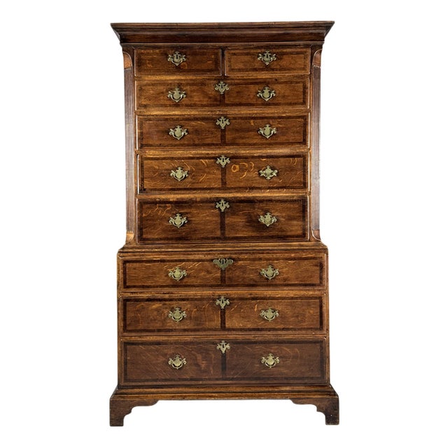 English Tallboy in Oak, 1800s For Sale