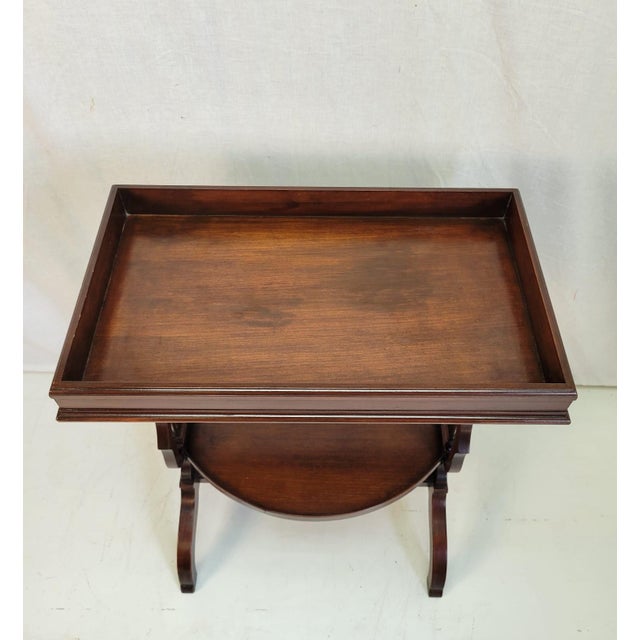1920s Edwardian English Mahogany Serving Table For Sale - Image 4 of 10
