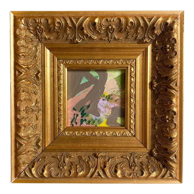 "Always Changing" Mini Painting With Vintage Frame by Jessalin Beutler For Sale