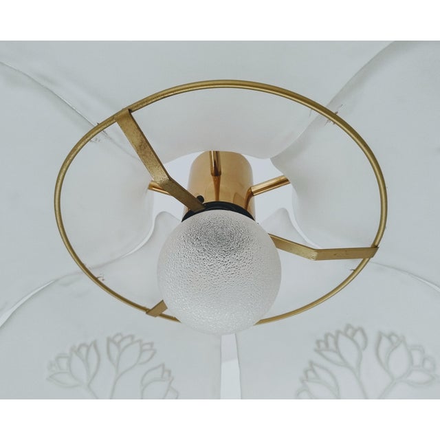 1970s Mid-Century Modern Brass and Frosted Glass Pendant from Hillebrand Leuchten, Germany, 1970s For Sale - Image 5 of 18