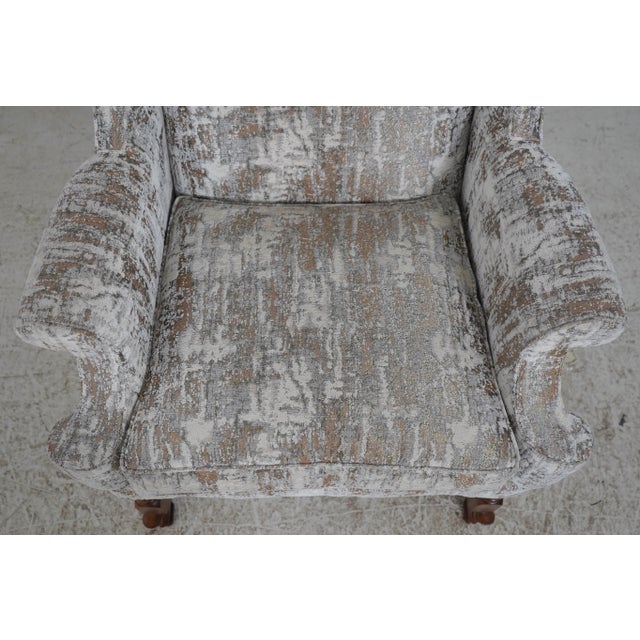 Pair of Tall Back William & Mary Style Wing Chairs For Sale - Image 10 of 18