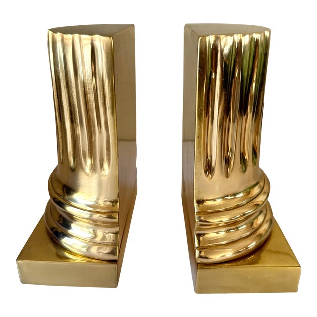 Eichholtz Brass Columns Bookend Pair For Sale