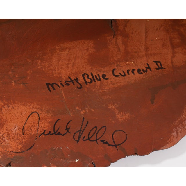 Juliet Holland Signed 1990 “Misty Blue Current Ii” Clay Wall Sculpture For Sale In Indianapolis - Image 6 of 6