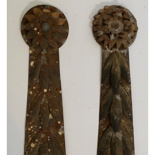 Early 20th-Century Italian zinc architectural elements from the exterior of a building in Italy. These lovely decorative...