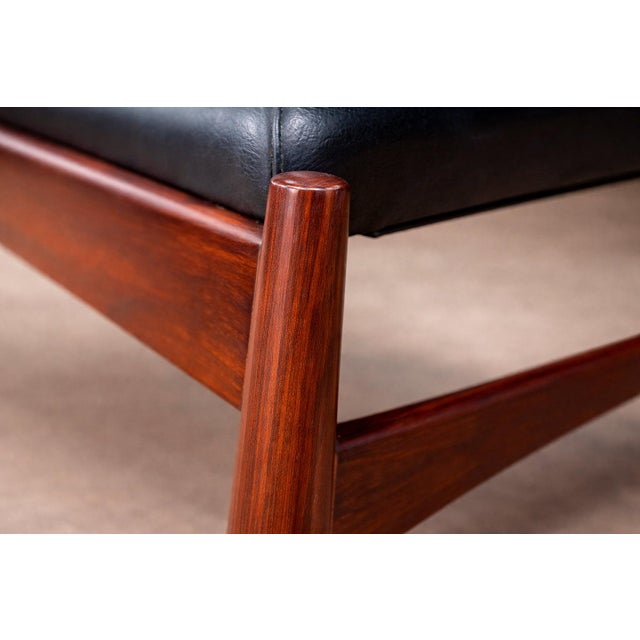 Liceu de Artes e Ofícios Ottoman in Rosewood & Leather, Liceu De Artes, 1960s For Sale - Image 4 of 10