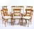 Enhance your dining experience with this Early 20th Century Italian Walnut and Mahogany Framed Dining Room Chair Set, a...