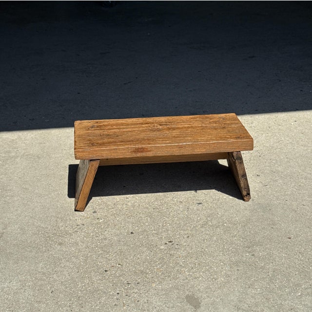 Small Low Bench in Antique Indonesian Teak, 1980s For Sale - Image 13 of 18