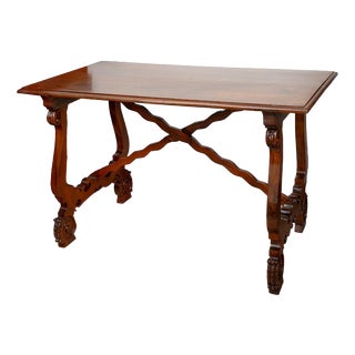 Antique Fratino Refectory Table in Walnut. Naples, 1800s For Sale