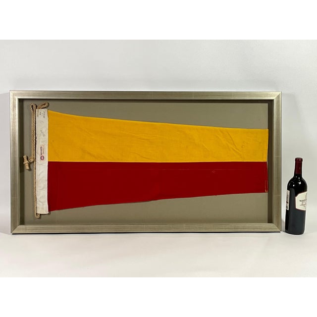 Vintage Nautical Signal Flag in Frame For Sale - Image 4 of 11