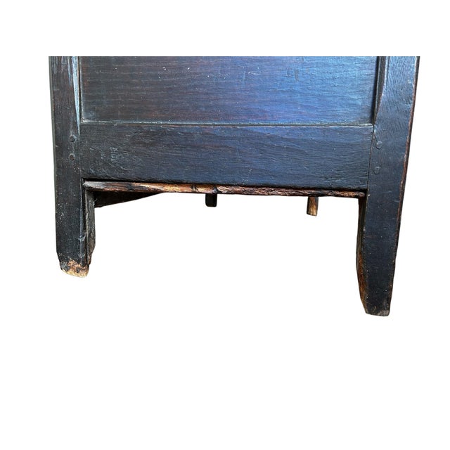 Wood 17th Century English Carved Oak Three-Panel Coffer, 1650 For Sale - Image 7 of 11