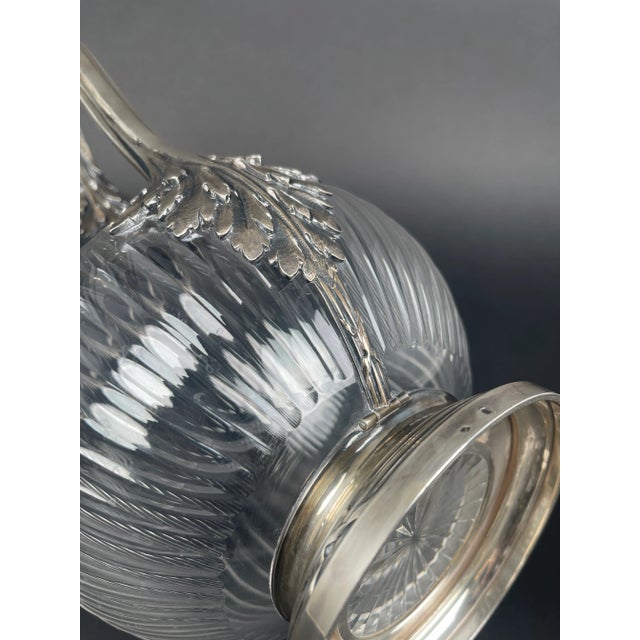 19th Century French Sterling Silver & Crystal Pitcher by Tetard Freres For Sale - Image 11 of 12