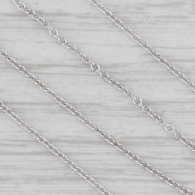 2010s 0.47ctw 3-Stone Diamond Journey Pendant Necklace 14k White Gold 18” Cable Chain For Sale - Image 5 of 6