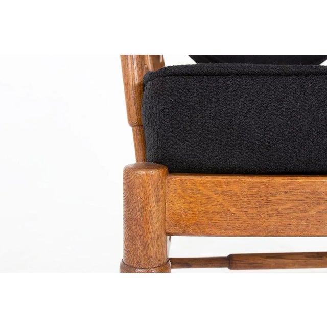 Vintage Armchairs in Oak and Terry Fabric, 1950s, Set of 2 For Sale - Image 12 of 14