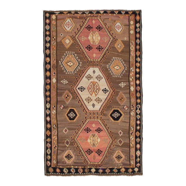Decorative Vintage Turkish Kars Kilim - 7`2" X 12`2" For Sale
