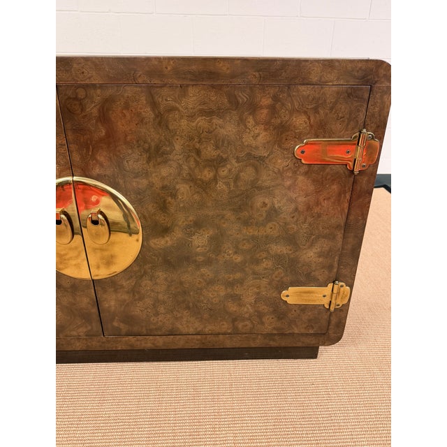 1970s 1970’s Burled Console Cabinet From Legendary Mastercraft Furniture For Sale - Image 5 of 12