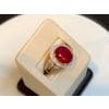 Oval 7.5 Carat Treated Ruby and 1 Carat Diamond 14 Karat Yellow Gold Ring For Sale - Image 16 of 18
