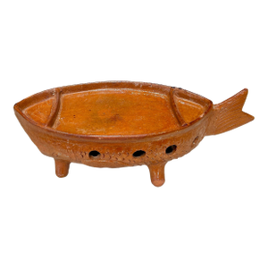 Vintage Original Restaurant El Mamucas TerraCotta Fish Shaped Food Warmer