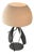 Space Age Mushroom Table Lamp in White with Satin Glass Shade and Metal Base For Sale