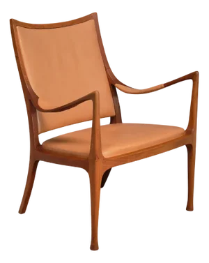 Armchair in Walnut and Leather by Hans Asplund for Nordiska Kompaniet, 1955