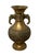 Chinoiserie Vintage 1960s Large 15" Solid Brass Urn Vase With Elephant Handles and Carved Flower Detail For Sale - Image 3 of 6