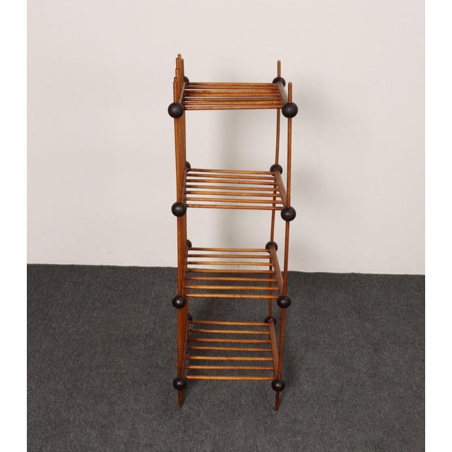 Wood Folk Art Whimsy Stick and Ball Spindle Shelf / Etagere For Sale - Image 7 of 14