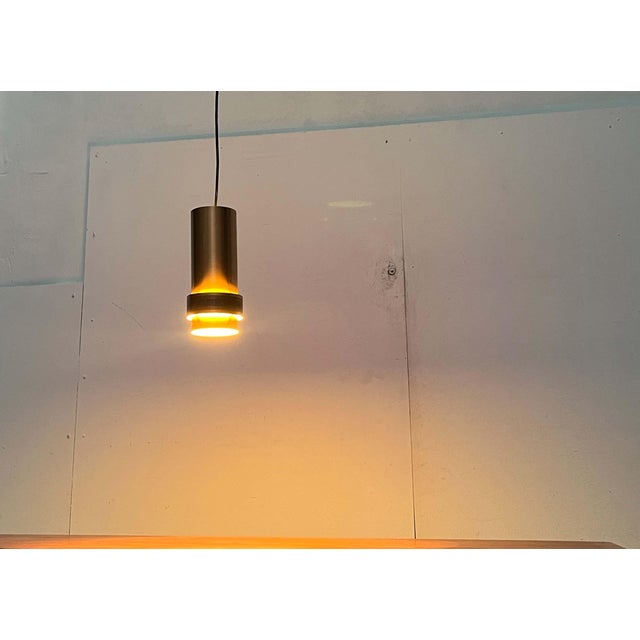 Metal Mid-Century Modern Space Age German Copper Pendant Lamps from Doria, 1960s, Set of 3 For Sale - Image 7 of 18