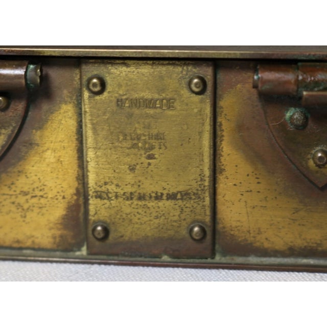 Art Deco 1800's Antique Berkshire Crafts Brass Marriage Invitation Printing Plate Box For Sale - Image 3 of 12