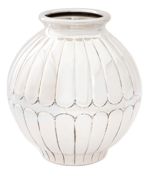 Italian Handmade Silver Globular Vase
