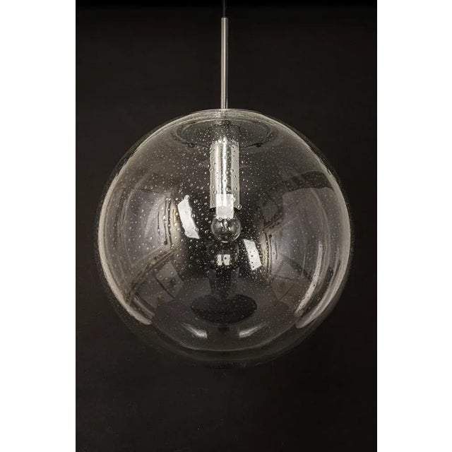 Large Limburg Chrome with Clear Glass Ball Pendant, Germany, 1970s For Sale - Image 9 of 12