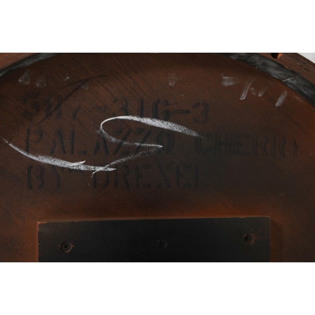 Pair Drexel Round Cherry Pedestal Accent Lamp Tables For Sale - Image 12 of 12