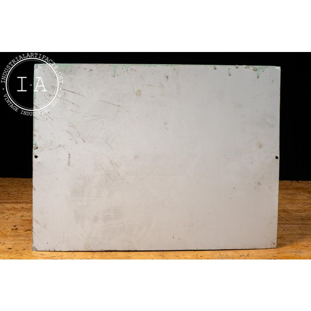 Vintage Hand-Painted Metal Industrial Workplace Safety Glasses Liability Sign For Sale In Chicago - Image 6 of 7