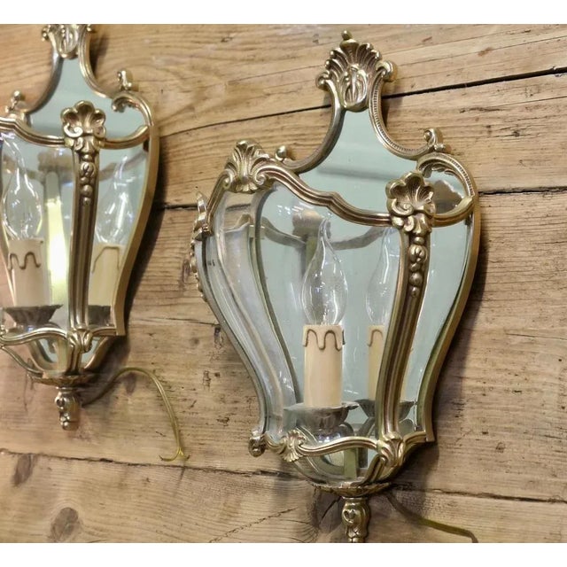 Louis XV French Wall Lights, 1950, Set of 3 For Sale - Image 3 of 10