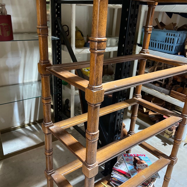 Mid-Century Modern 1970s Bamboo Bookcase With Glass Details For Sale - Image 3 of 6