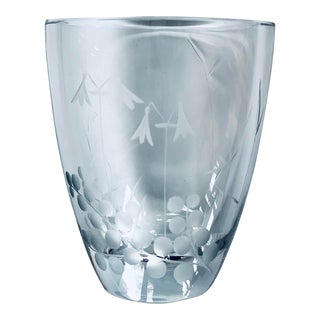 Art Deco Swedish ‘Kjellander’ Signed/Numbered, Lead Crystal Art Glass Petite Vase For Sale