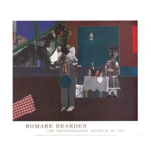 1981 Romare Bearden 'The Woodshed' Multicolor,Brown,Red,Blue,Gray USA Offset Lithograph