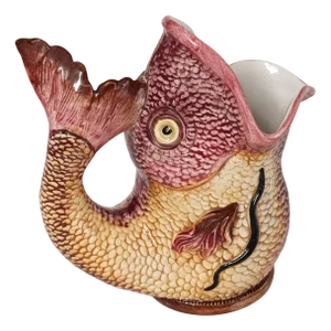 Fish-Shaped Polychrome Ceramic Jug