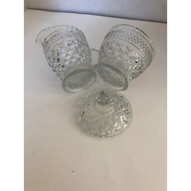 Vintage Clear Press Glass Sugar and Creamer Set For Sale - Image 4 of 5