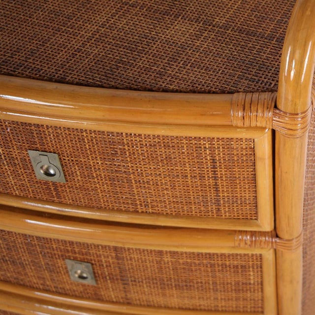 Light Yellow Vintage Rattan Chest of Drawers, 1970s For Sale - Image 8 of 16
